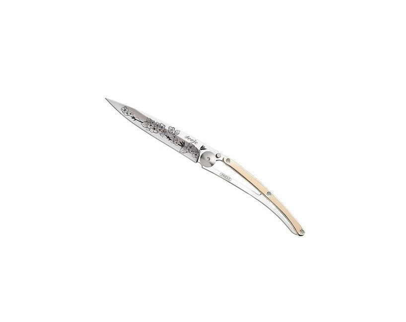 Deejo Klappmesser gold Tattoo Roségold Cherry Blossom