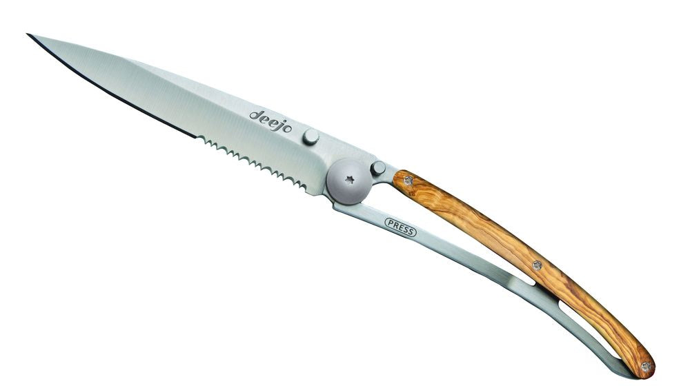 Deejo Klappmesser Serration aus Korallenholz