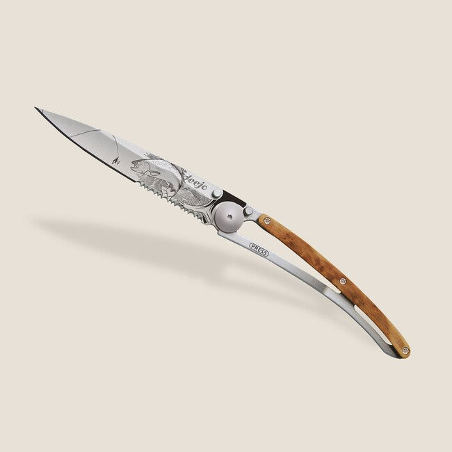 Deejo zatvaraci Messer Serration titan wood Trout