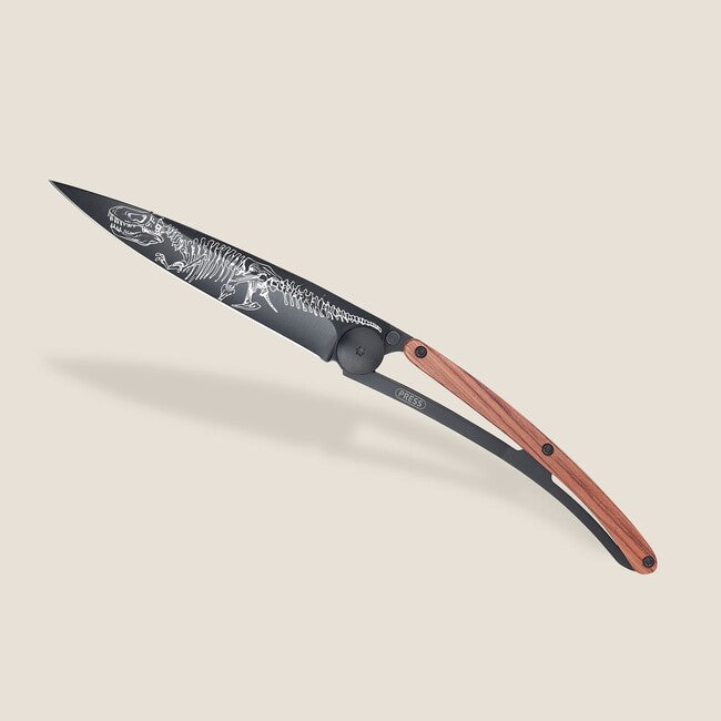 Deejo Tattoo Schließmesser Black Coralwood T-Rex