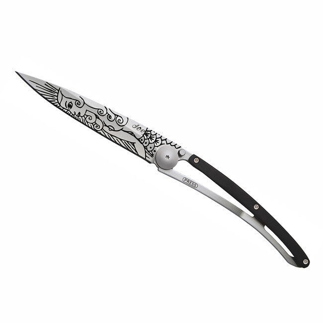 Deejo Tattoo Schließmesser ebony wood Mermaid