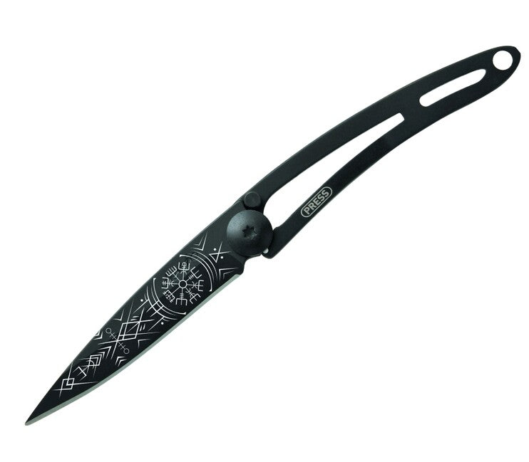 Deejo Tattoo naked Viking Vegvisir Schließmesser