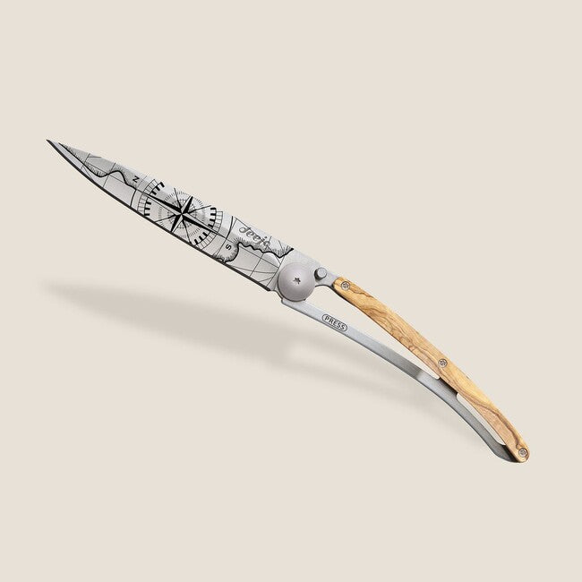 Deejo Tattoo schließmesser olive wood Terra incognita