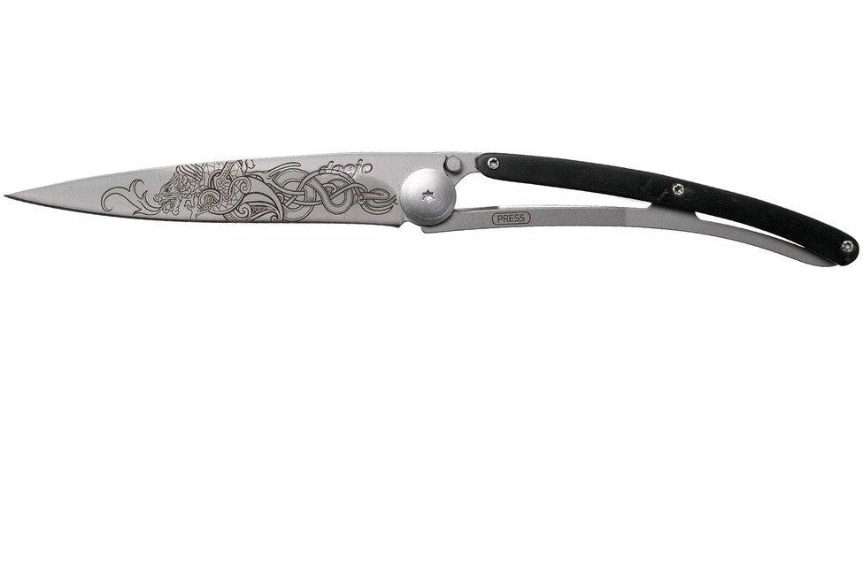 Deejo Tattoo Viking schließmesser, ebony wood