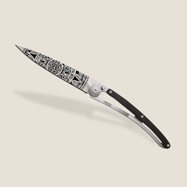 Deejo Tattoo wood schließmesser Aztec Sun