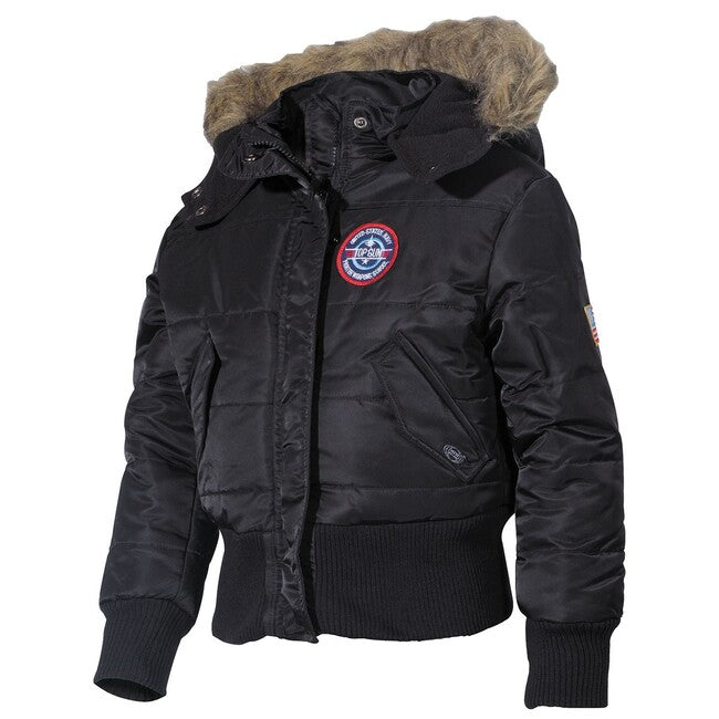 MFH American kinderpolarjacke N2B mit Fellkragen, schwarz