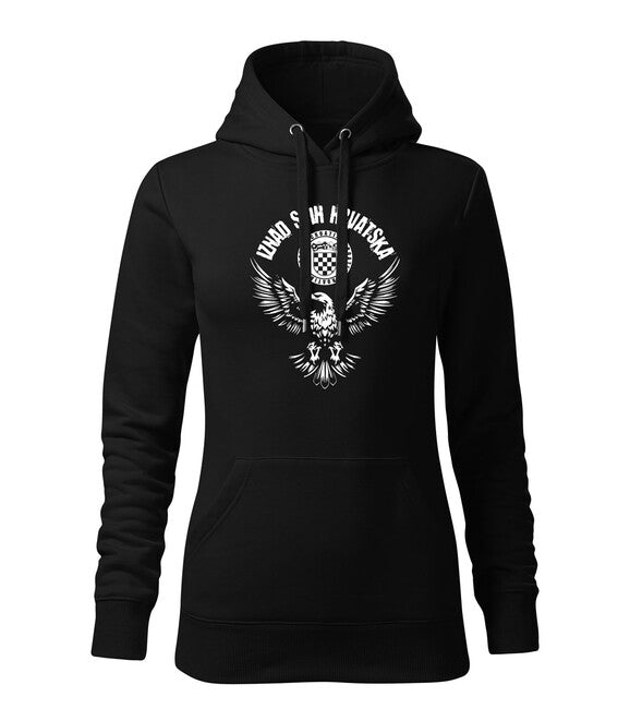 DRAGOWA damenhoodie HR Adler „Iznad svih Hrvatska“ Schwarz
