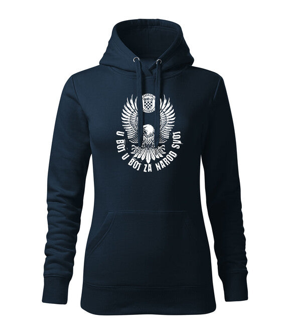 DRAGOWA damenhoodie HR Adler „u boj u boj za narod svoj“ Dunkelblau