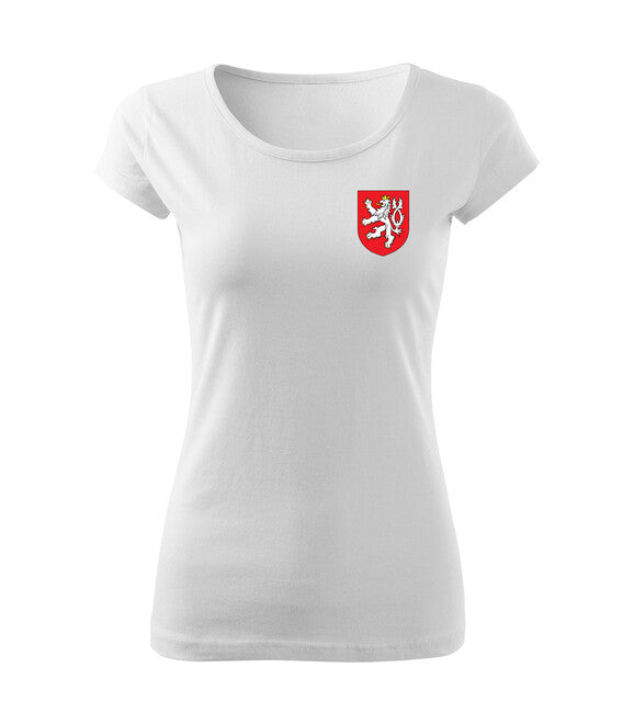 DRAGOWA damen T-shirt Kleines farbiges tschechisches Wappen Weiß
