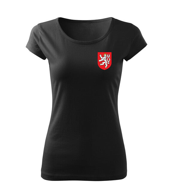 DRAGOWA damen T-shirt Kleines farbiges tschechisches Wappen Schwarz