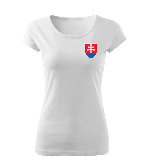 DRAGOWA damen T-shirt Kleines farbiges slowakisches Wappen Weiß