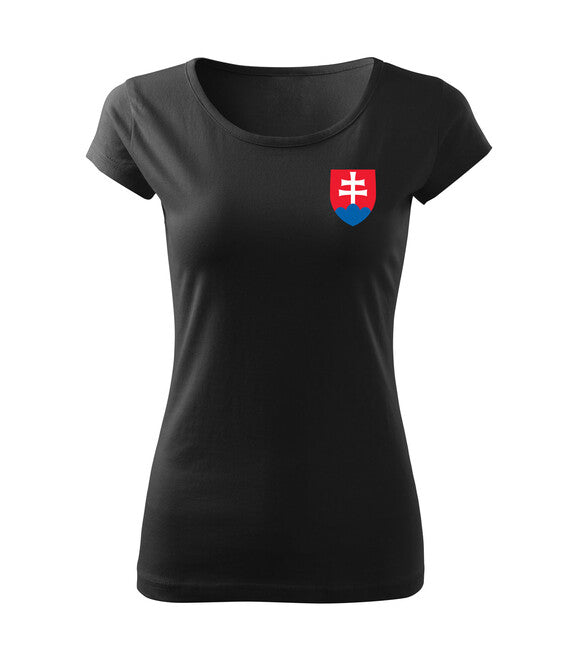 DRAGOWA damen T-shirt Kleines farbiges slowakisches Wappen Schwarz