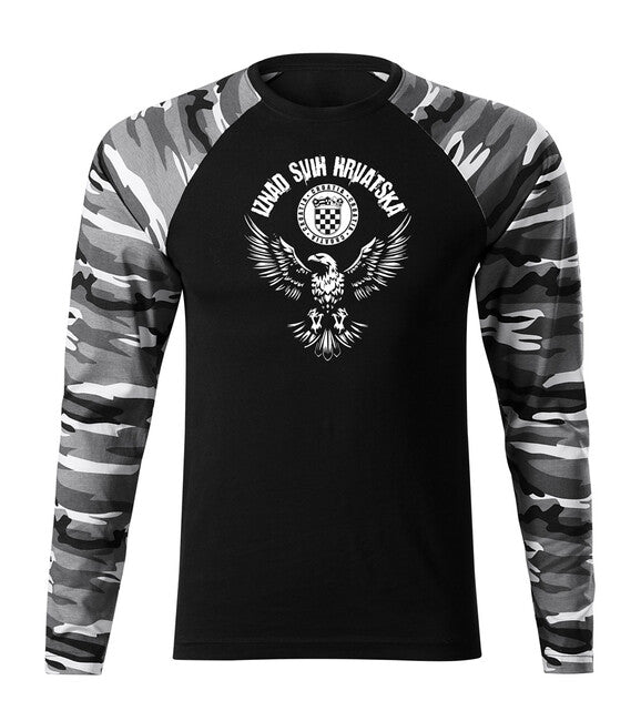 DRAGOWA Fit-T Langarmshirt HR Adler "Iznad svih Hrvatska", metro
