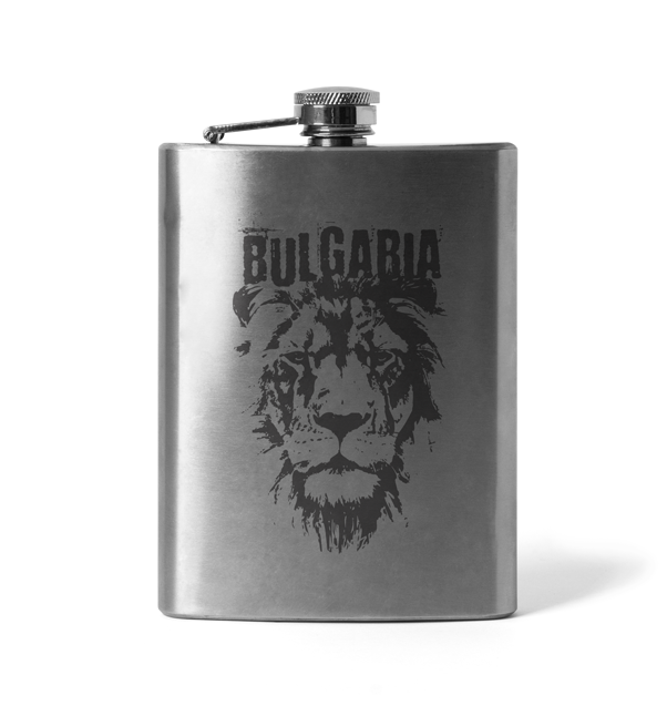DRAGOWA gravierter Flachmann Bulgarischer Löwe, 210 ml