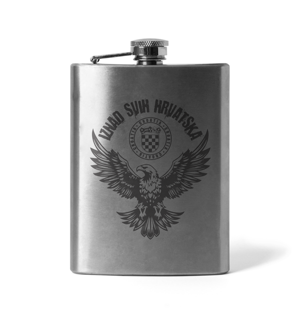 DRAGOWA gravierter Flachmann "Iznad svih Hrvatska" 210 ml