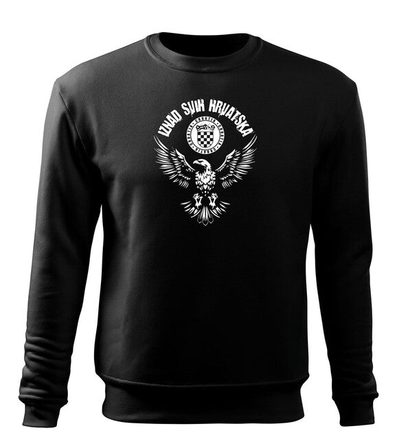 DRAGOWA herren-Sweatshirt HR Adler „Iznad svih Hrvatska“, schwarz