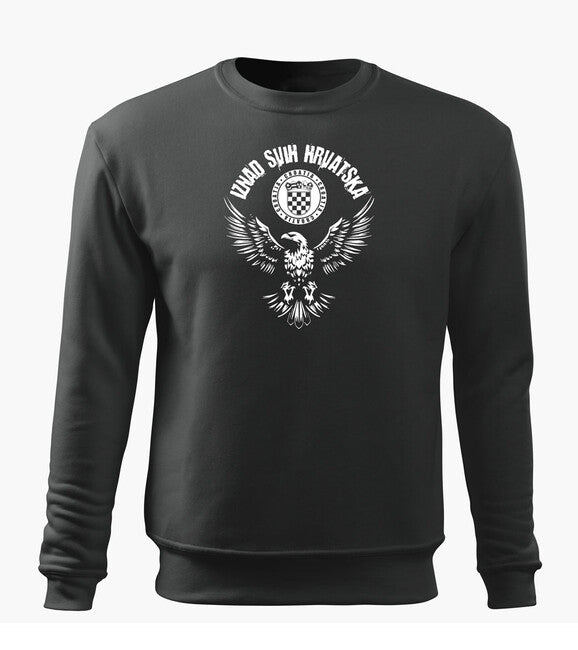 DRAGOWA herren-Sweatshirt HR Adler „Iznad svih Hrvatska“, grau