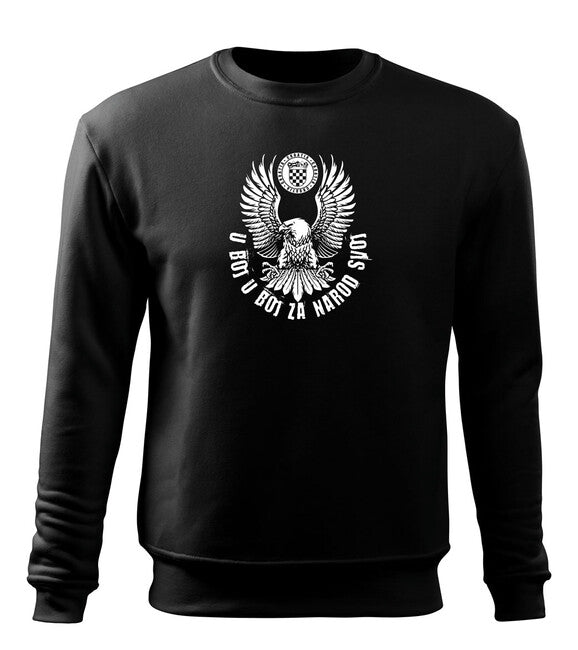 DRAGOWA herren-Sweatshirt HR Adler „u boj u boj za narod svoj“, schwarz