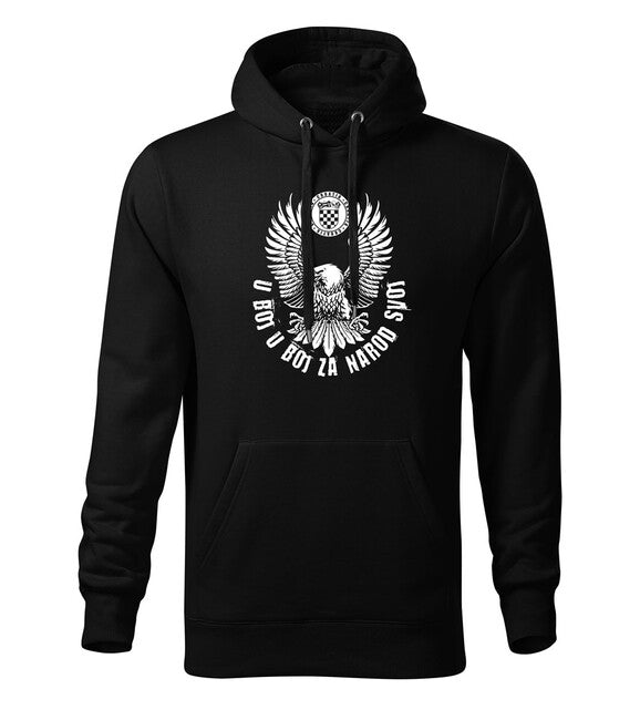 DRAGOWA herren-Kapuzenpullover HR Adler „u boj u boj za narod svoj“, schwarz