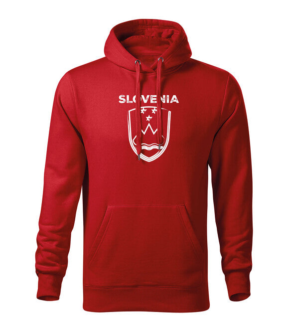 DRAGOWA herren-Kapuzenpullover Slowenisches Wappen mit Aufschrift, rot