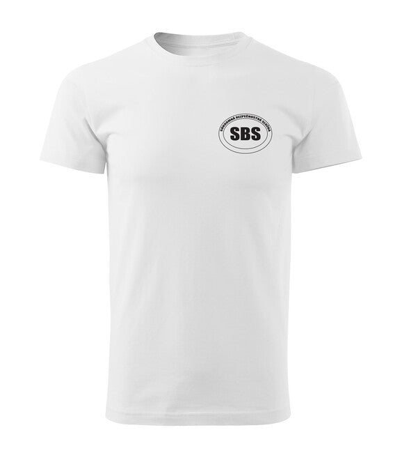DRAGOWA T-shirt mit Aufschrift SBS - Security, weiß