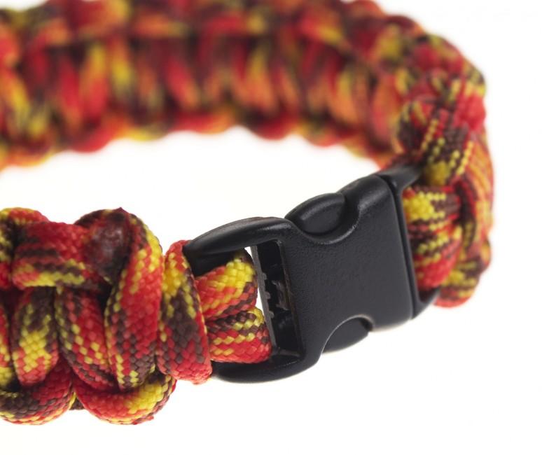 O&T Armband paracord Kunststoff- pracka, cerveno-gelb