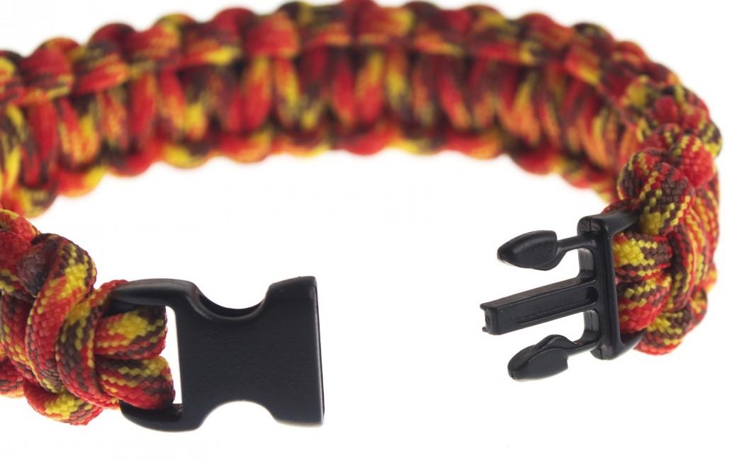 O&T Armband paracord Kunststoff- pracka, cerveno-gelb