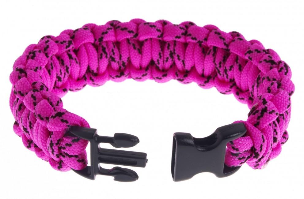 O&T Armband paracord Kunststoff- pracka, pink