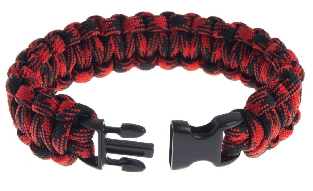 O&T Armband paracord Kunststoff- pracka, cerveno-schwarz