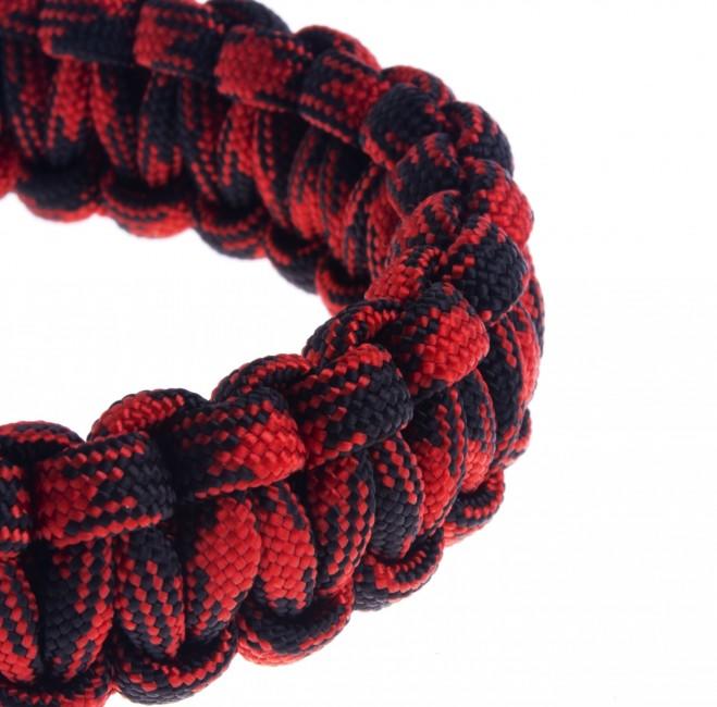 O&T Armband paracord Kunststoff- pracka, cerveno-schwarz
