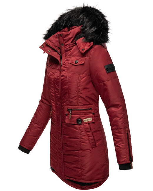 Navahoo SCHATZCHEN damen Winterjacke mit Kapuze, plum red