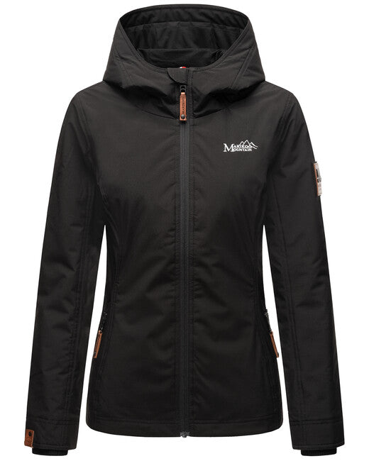 Marikoo BROMBEERE damen-Übergangsjacke mit kapuze, schwarz