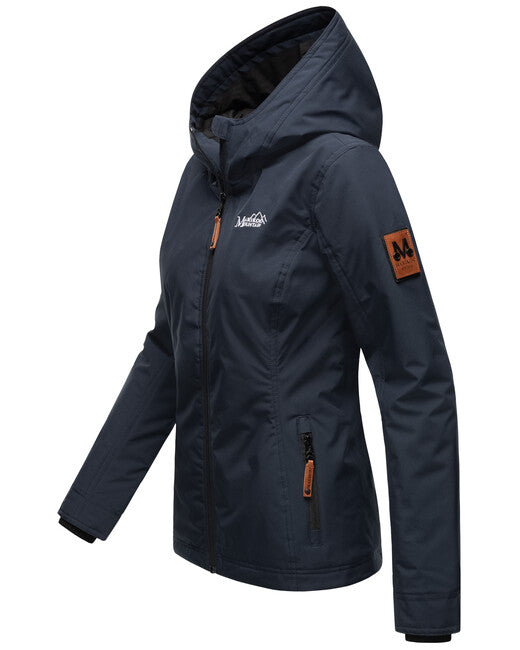 Marikoo BROMBEERE damen-übergangsjacke mit kapuze, navy
