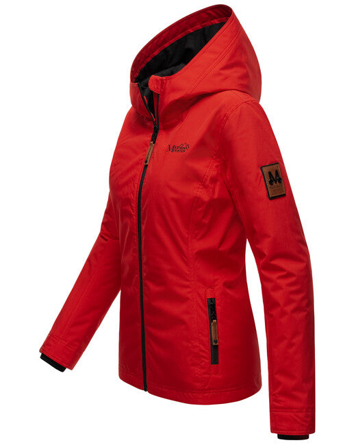 Marikoo BROMBEERE damen-übergangsjacke mit kapuze, rot