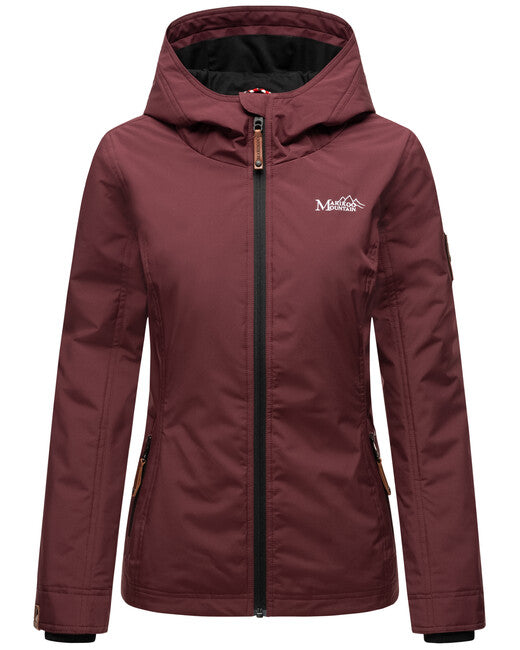 Marikoo BROMBEERE damen-übergangsjacke mit kapuze, weinrot