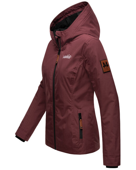 Marikoo BROMBEERE damen-übergangsjacke mit kapuze, weinrot