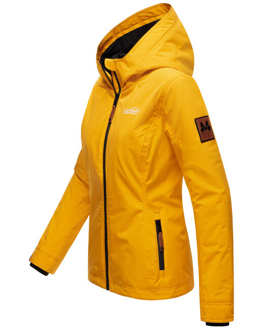 Marikoo BROMBEERE damen-übergangsjacke mit kapuze, gelb