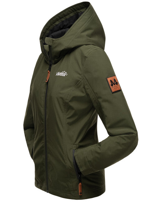 Marikoo BROMBEERE damen-Übergangsjacke mit Kapuze, oliv