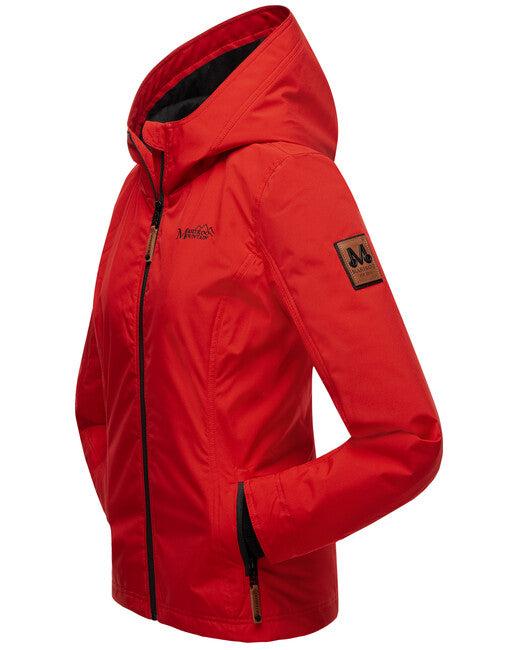Marikoo BROMBEERE damen-übergangsjacke mit kapuze, rot