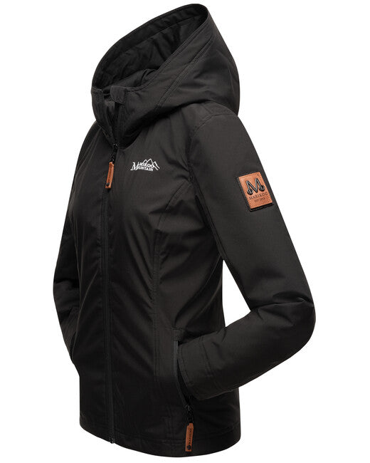 Marikoo BROMBEERE damen-Übergangsjacke mit kapuze, schwarz