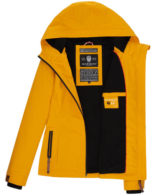 Marikoo BROMBEERE damen-übergangsjacke mit kapuze, gelb