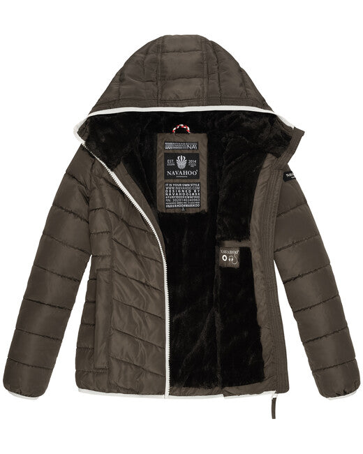 Navahoo ELVA damen Winterjacke mit Kapuze, oliv