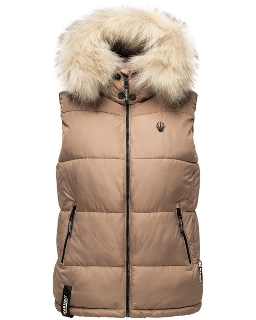 Marikoo Eisflockchen damenweste, taupe