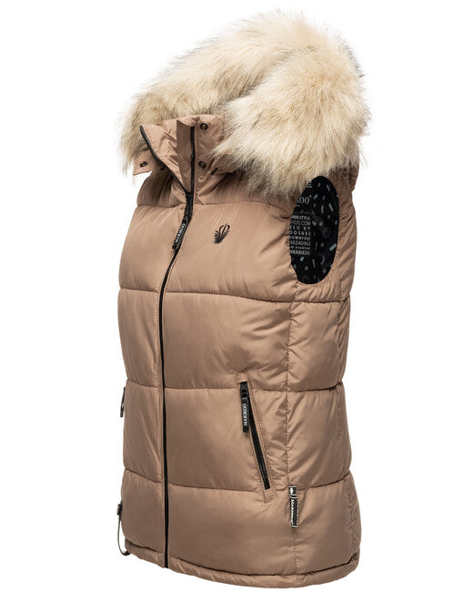 Marikoo Eisflockchen damenweste, taupe