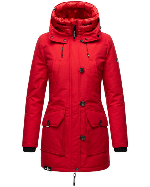 Navahoo Freezestoorm damen Winterjacke mit Kapuze, rot