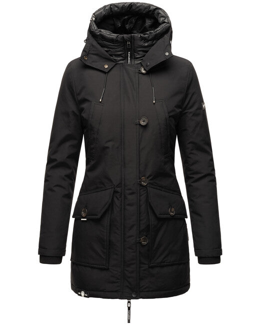 Navahoo Freezestoorm damen Winterjacke mit Kapuze, schwarz