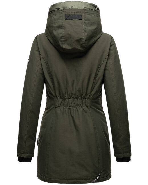 Navahoo Freezestoorm damen Winterjacke mit Kapuze, olivgrün