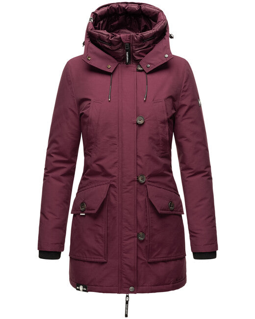 Navahoo Freezestoorm damen Winterjacke mit Kapuze, weinrot