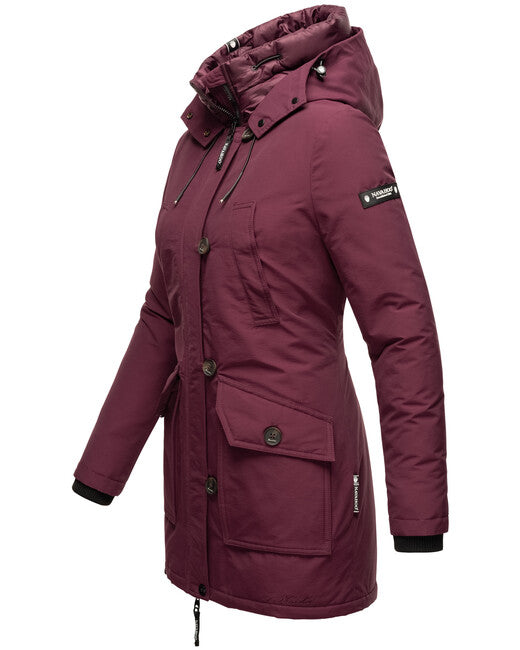 Navahoo Freezestoorm damen Winterjacke mit Kapuze, weinrot