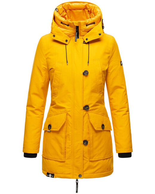 Navahoo Freezestoorm damen Winterjacke mit Kapuze, gelb